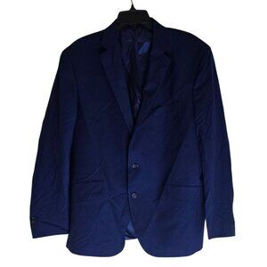 Kenneth Cole Reaction Techni-Cole Mens Blazer 48R Navy Polyester/Rayon Blend